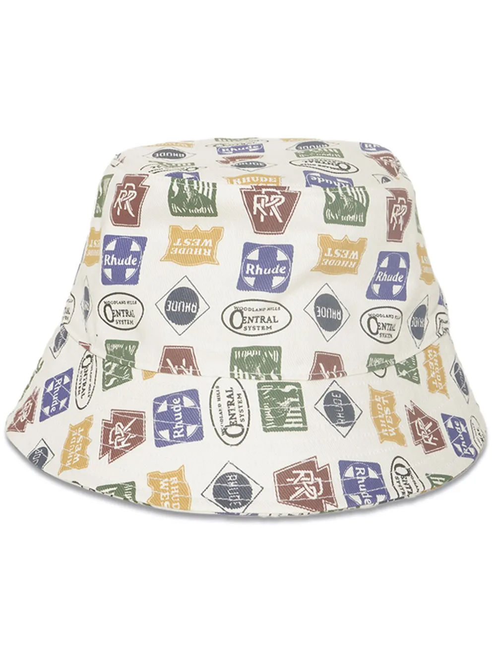 RHUDE Vissershoed met truckerprint Wit
