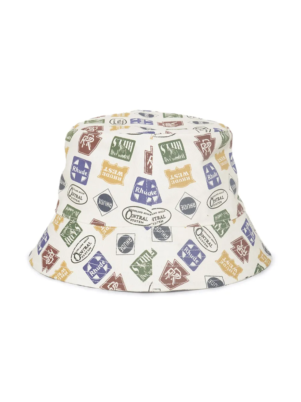RHUDE Vissershoed met truckerprint Wit