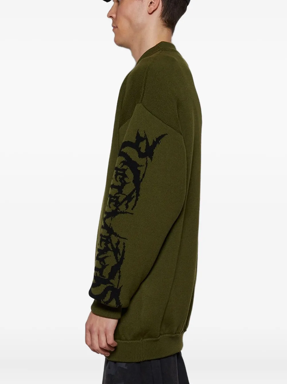 VETEMENTS Trui met logo op de mouwen Groen