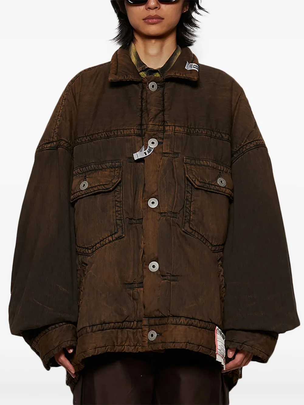 Maison MIHARA YASUHIRO Gewatteerd denim jack Zwart