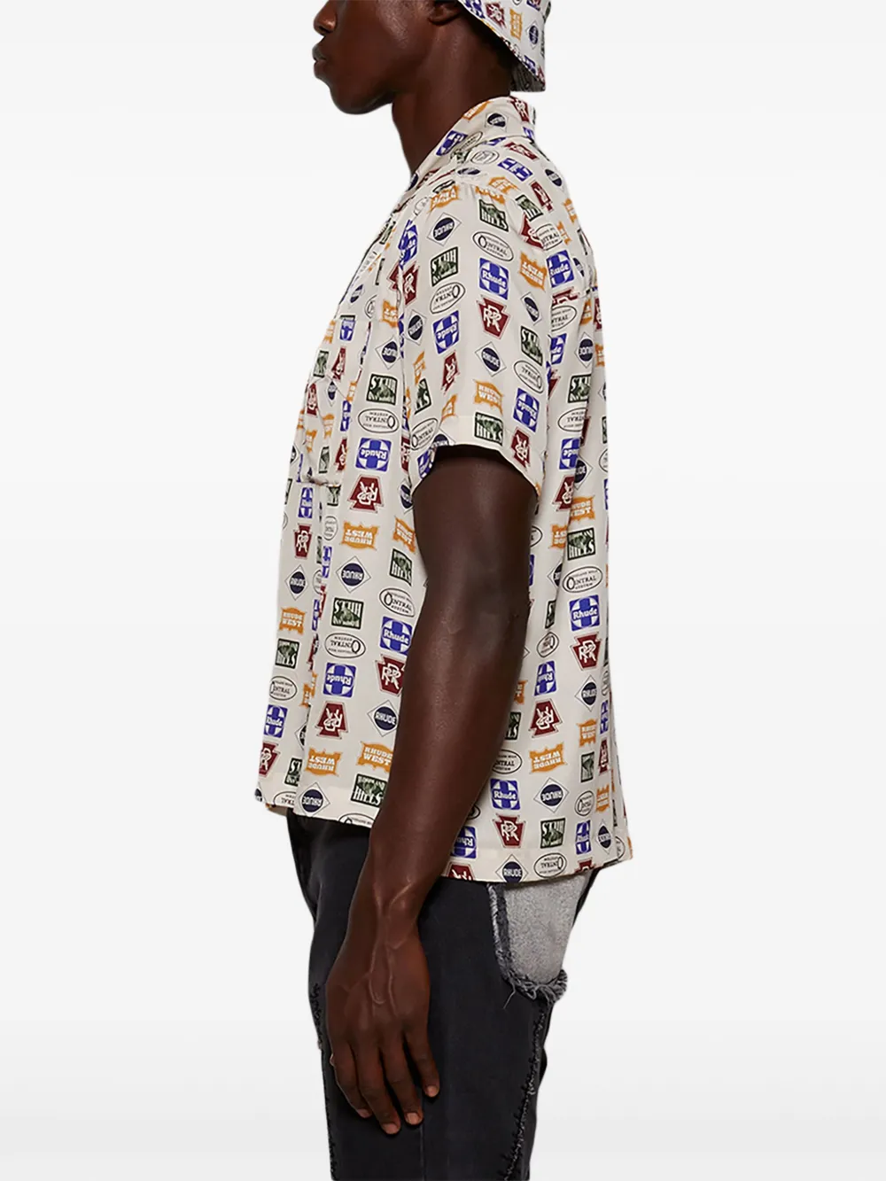 RHUDE Overhemd met logoprint Wit