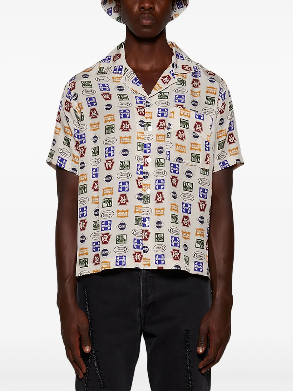 RHUDE Overhemd met logoprint Wit