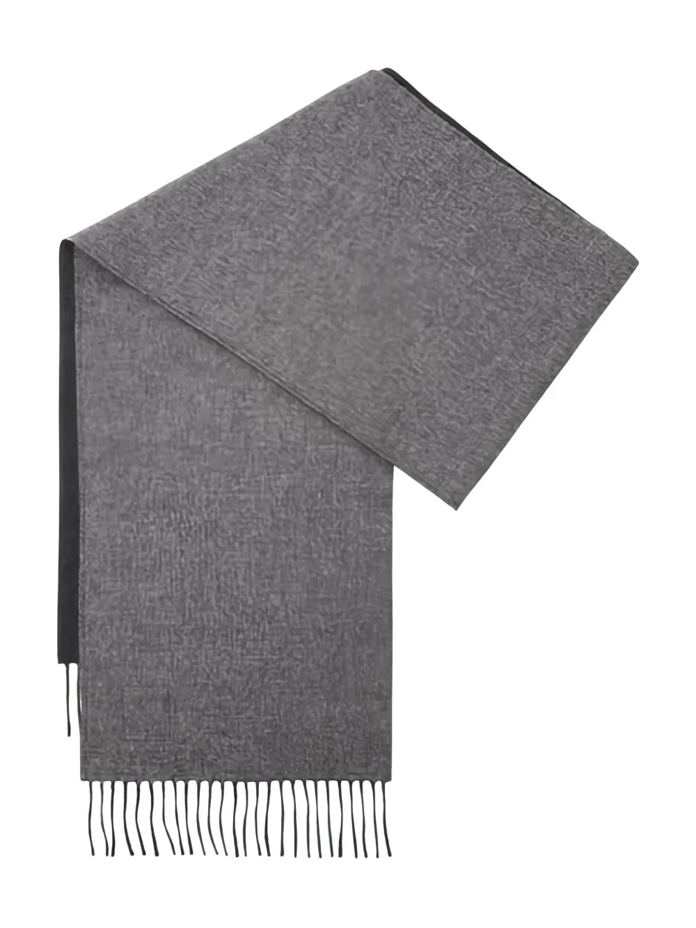 Loewe Two-tone Fringed Scarf In Gray