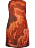 Alexander Wang crystal-embellished cloud-print mini dress - Red
