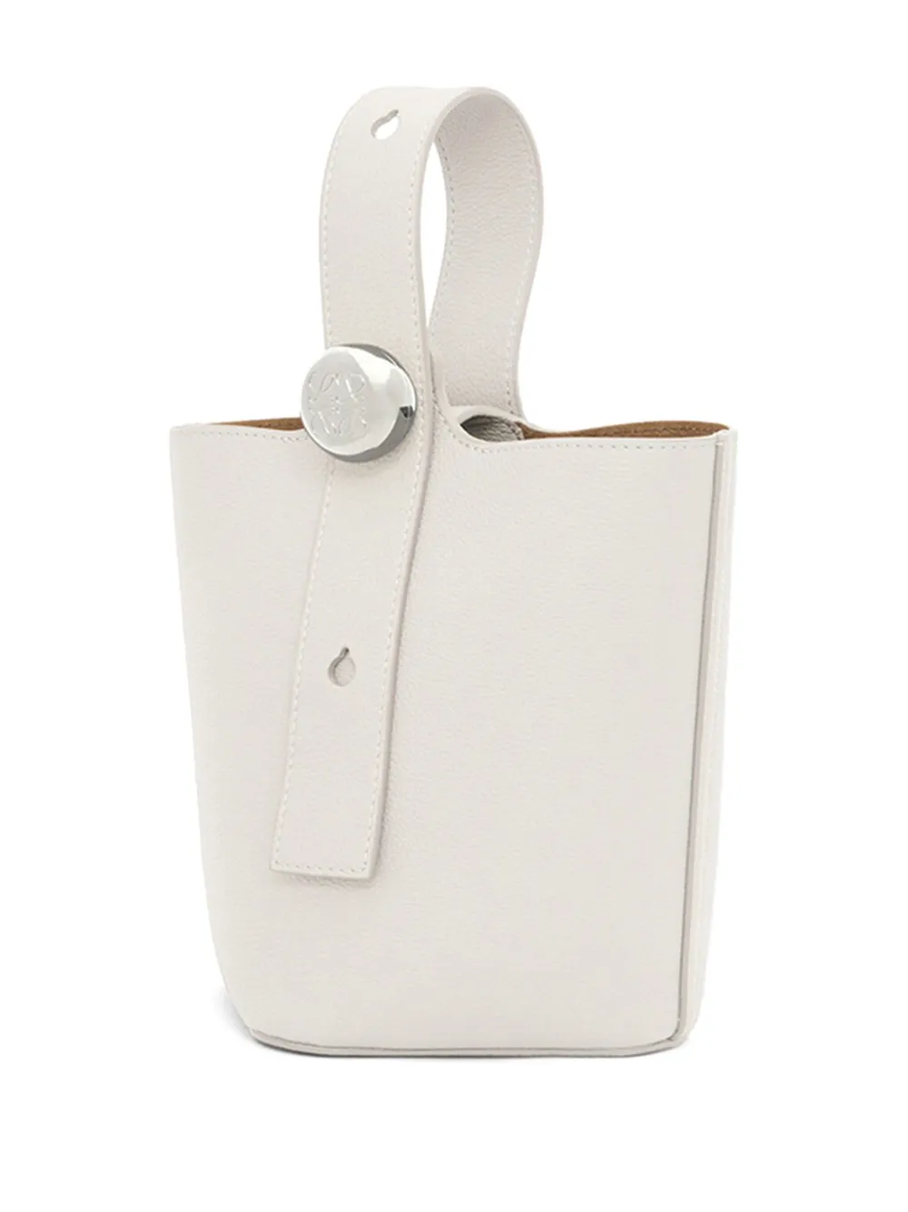 LOEWE Pebble mini bucket-tas Wit
