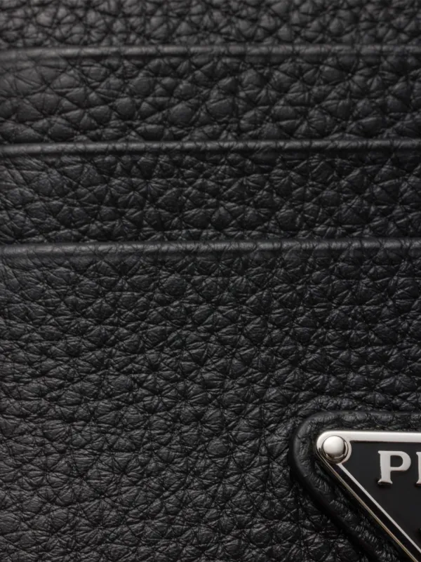 Prada Enamel triangle-logo Card Holder | Black | FARFETCH