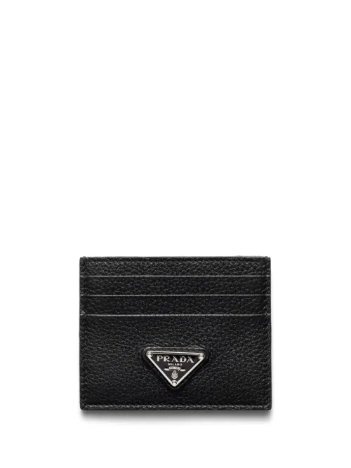 Porte-cartes à plaque logo triangulaire en émail - Prada - Modalova