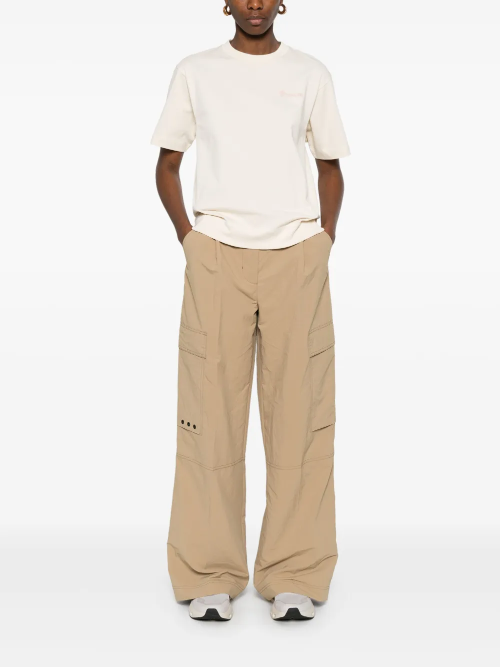 Moncler Grenoble technical-froissé trousers - Beige