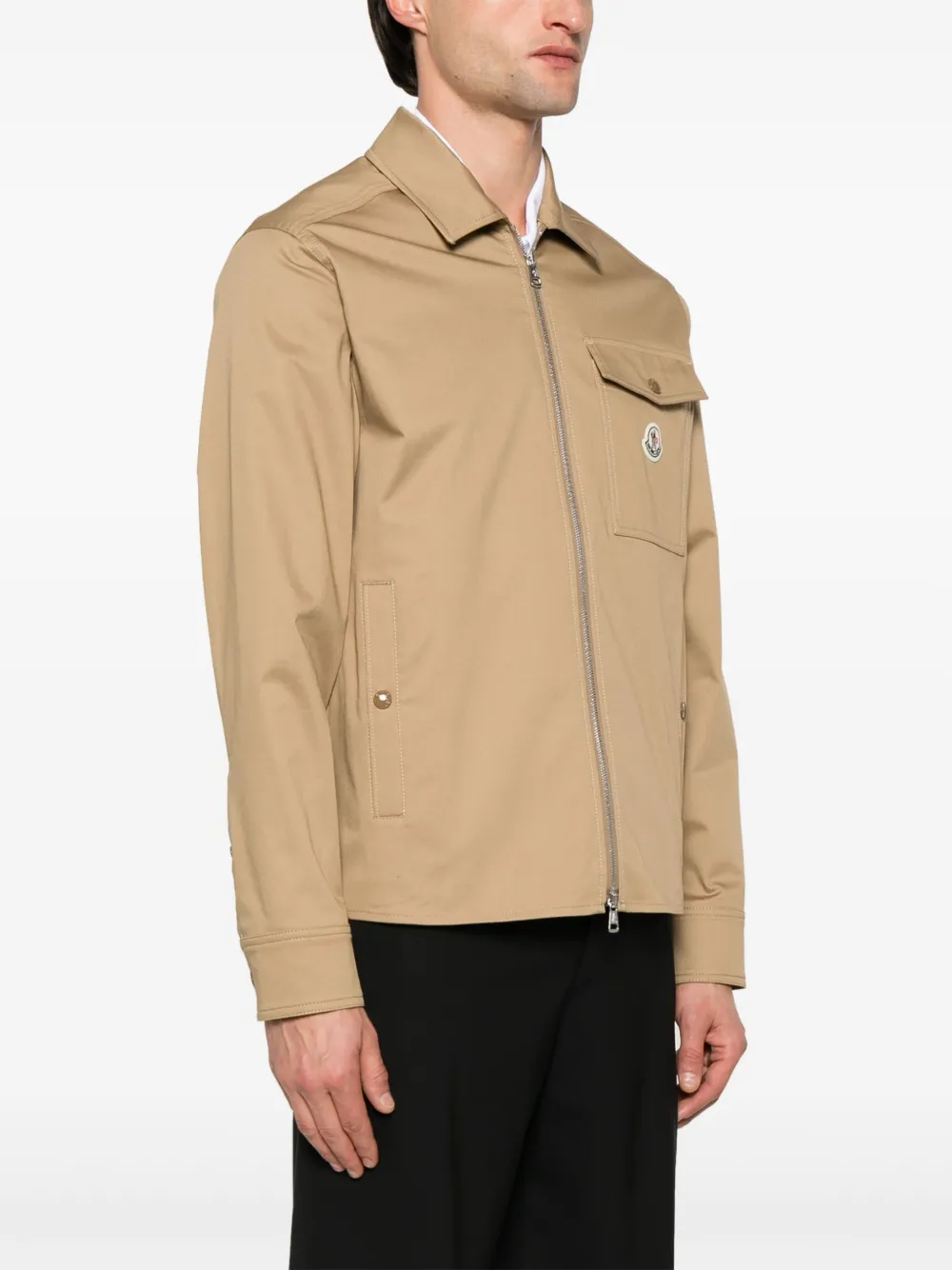 Moncler Gabardine Cotton Shirt Jacket | Neutrals | FARFETCH Moncler Gabardine Cotton Shirt Jacket | Neutrals | FARFETCH