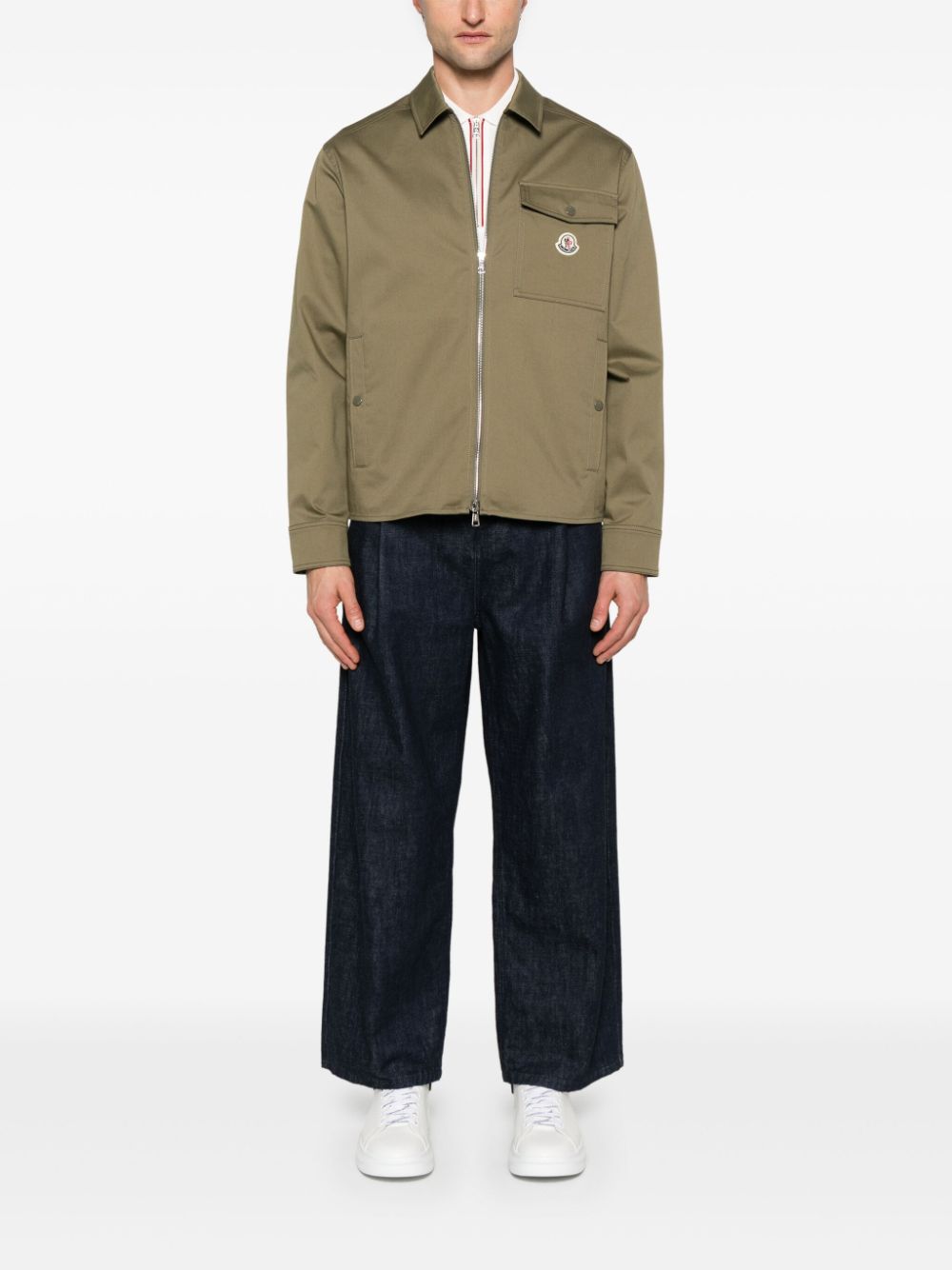 Moncler zip-up shirt jacket - Groen