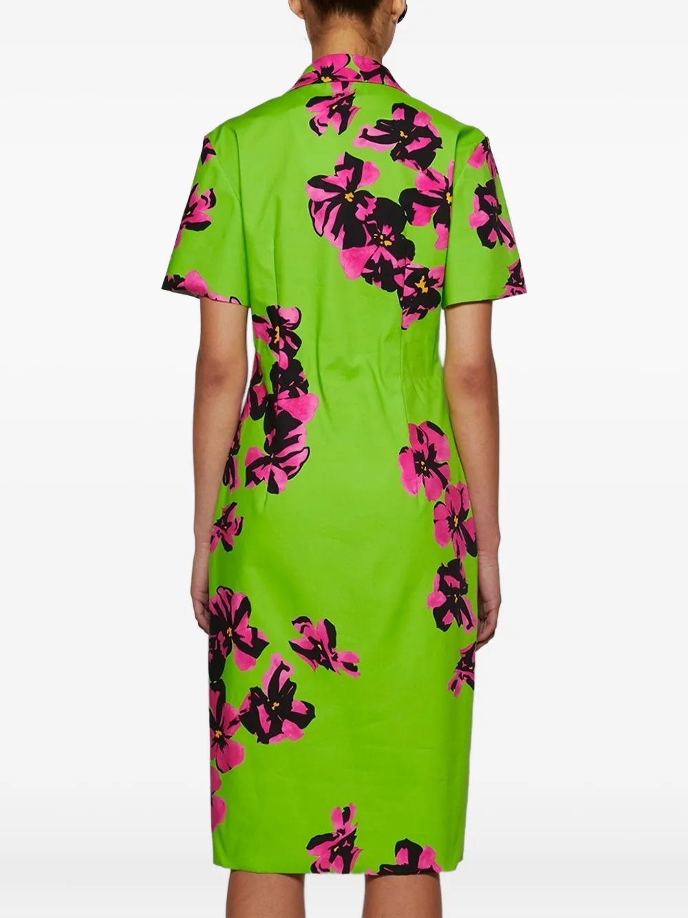 Miu Miu floral-print Poplin Shirt Dress | Green | FARFETCH