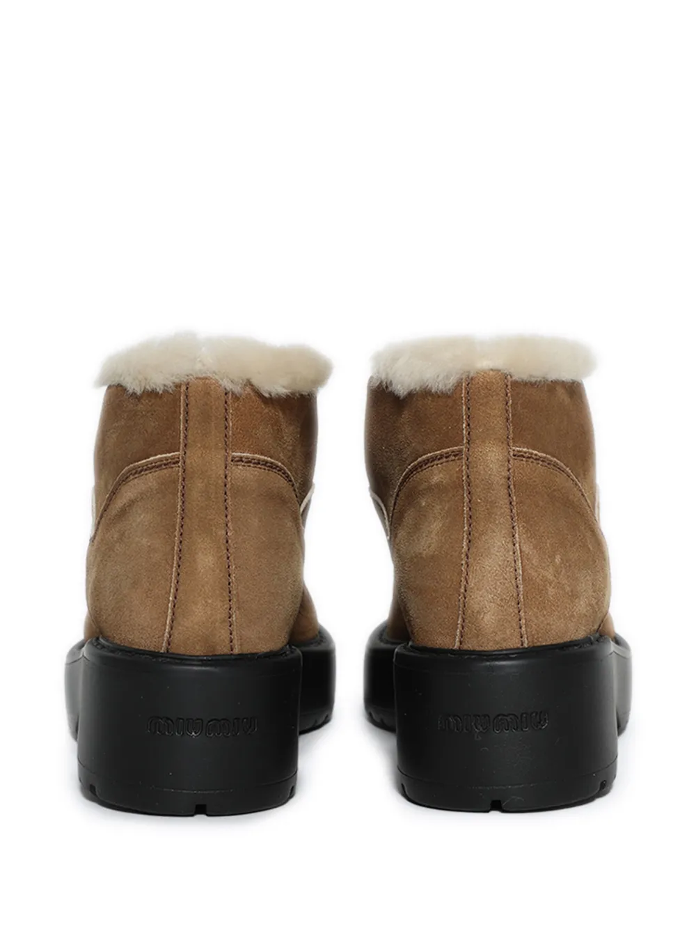 Miu Miu Suede Lace-up Boots In Brown