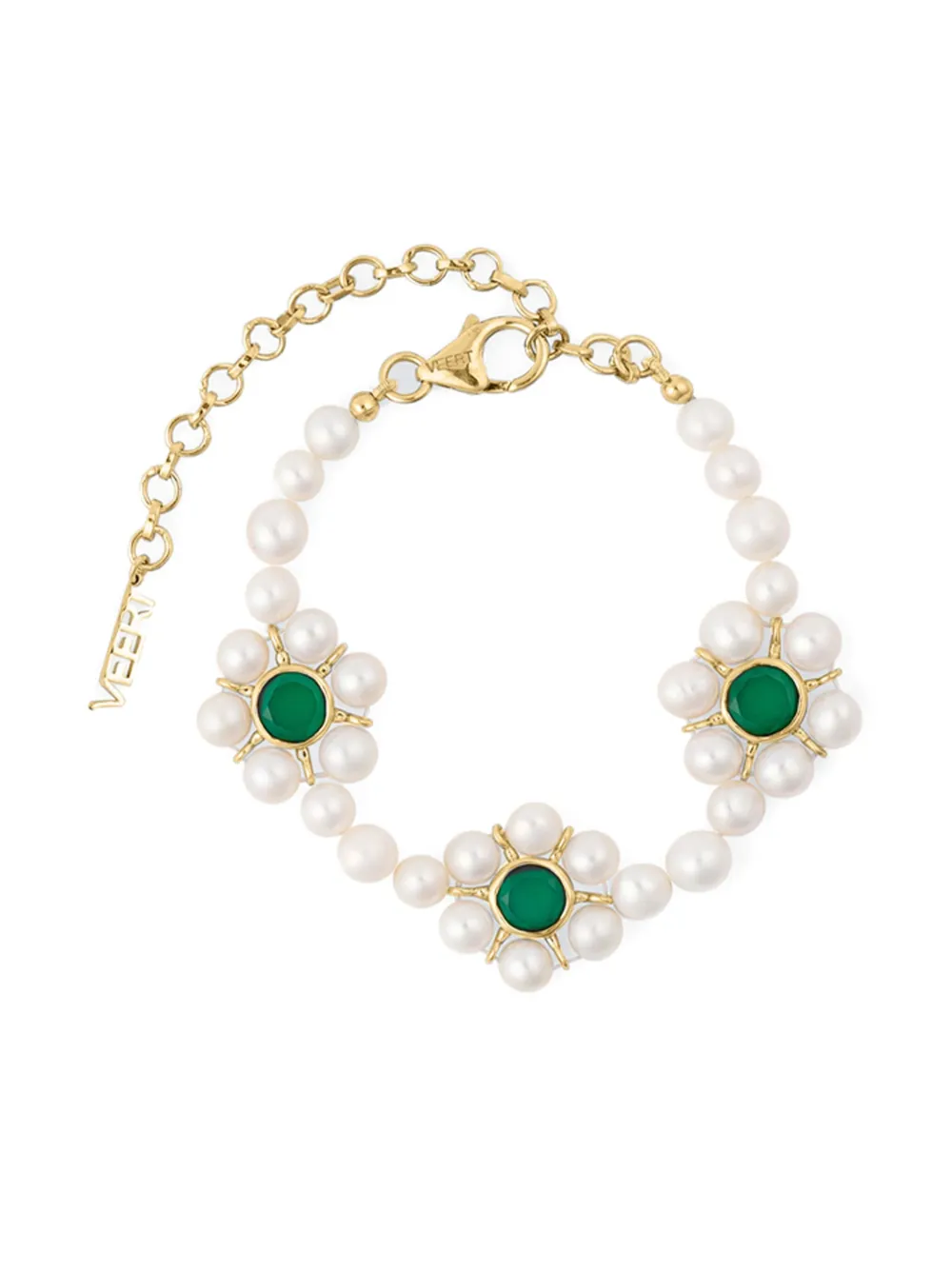 Veert The Trio Flower Bracelet In Gold