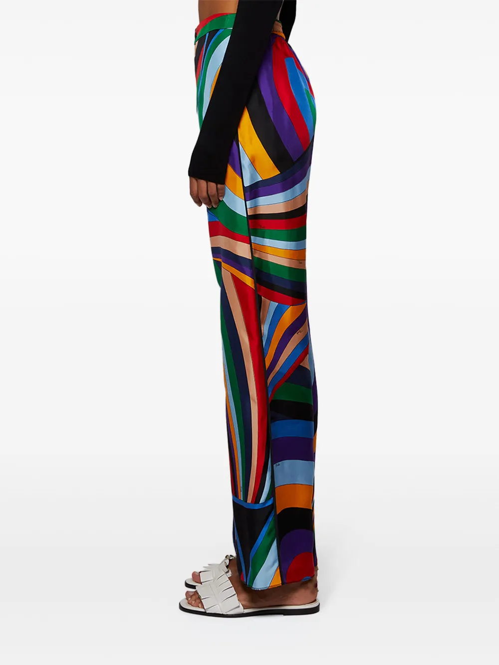 Pucci Iride-print Silk Trousers In Multi