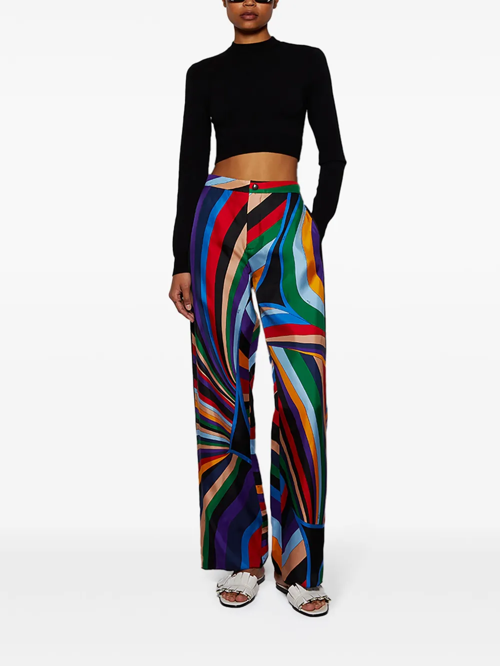 PUCCI iride-print silk trousers | Straight-Leg Pants | Image 2