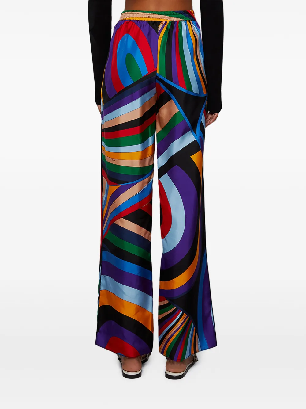 Pucci Iride-print Silk Trousers In Multi