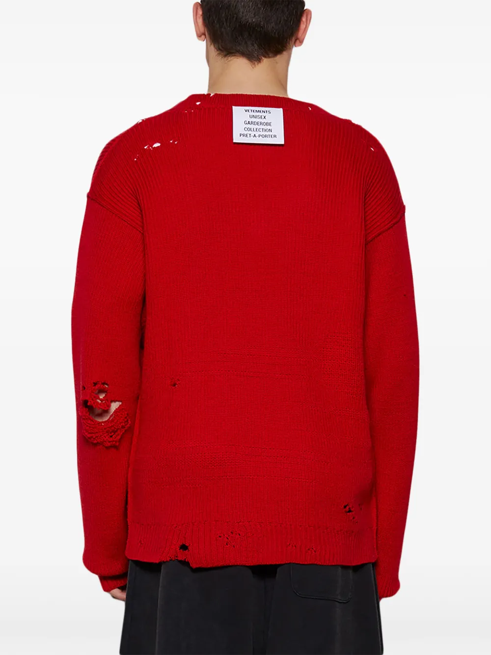 VETEMENTS Destroyed trui Rood