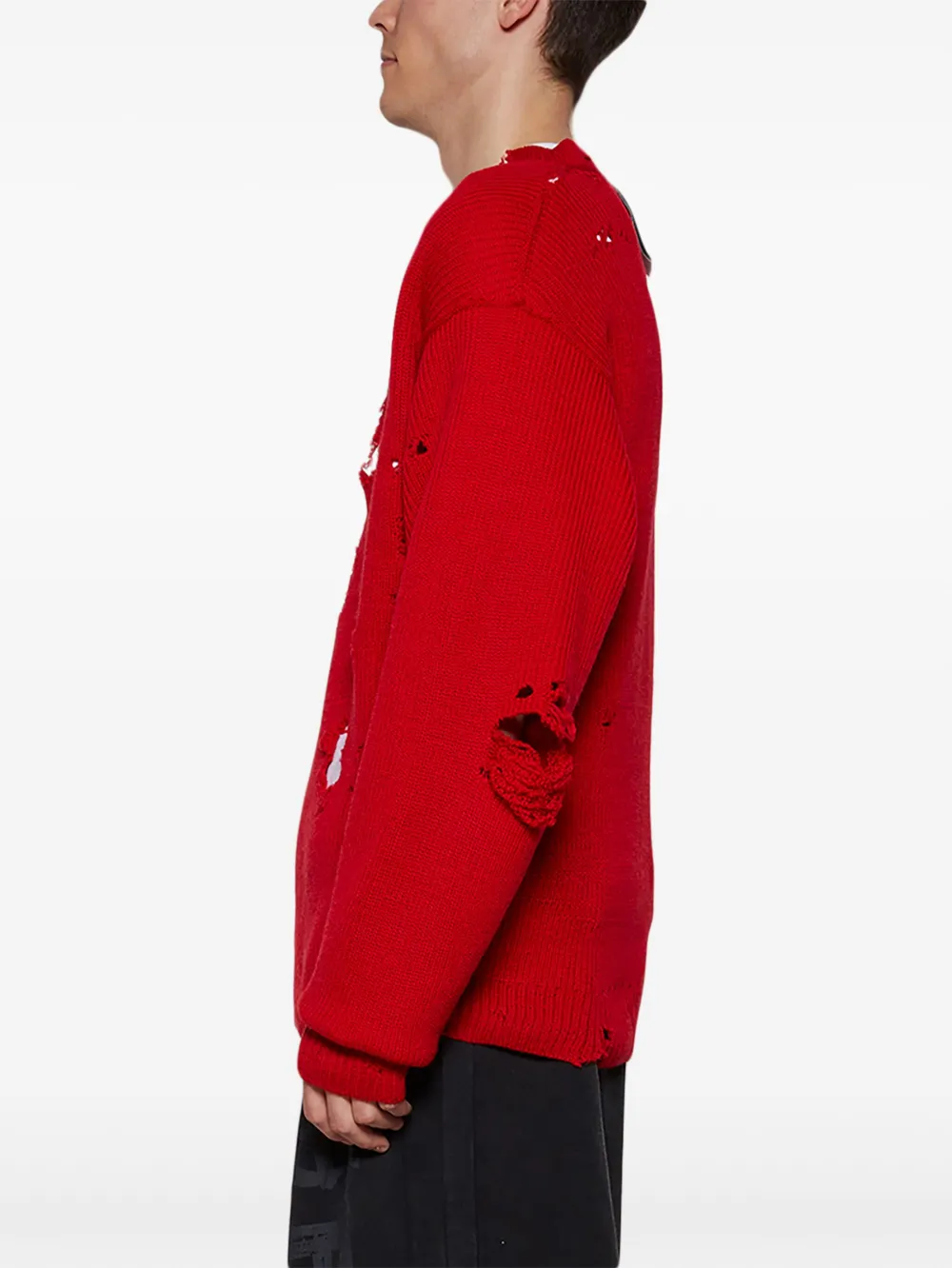 VETEMENTS Destroyed trui Rood