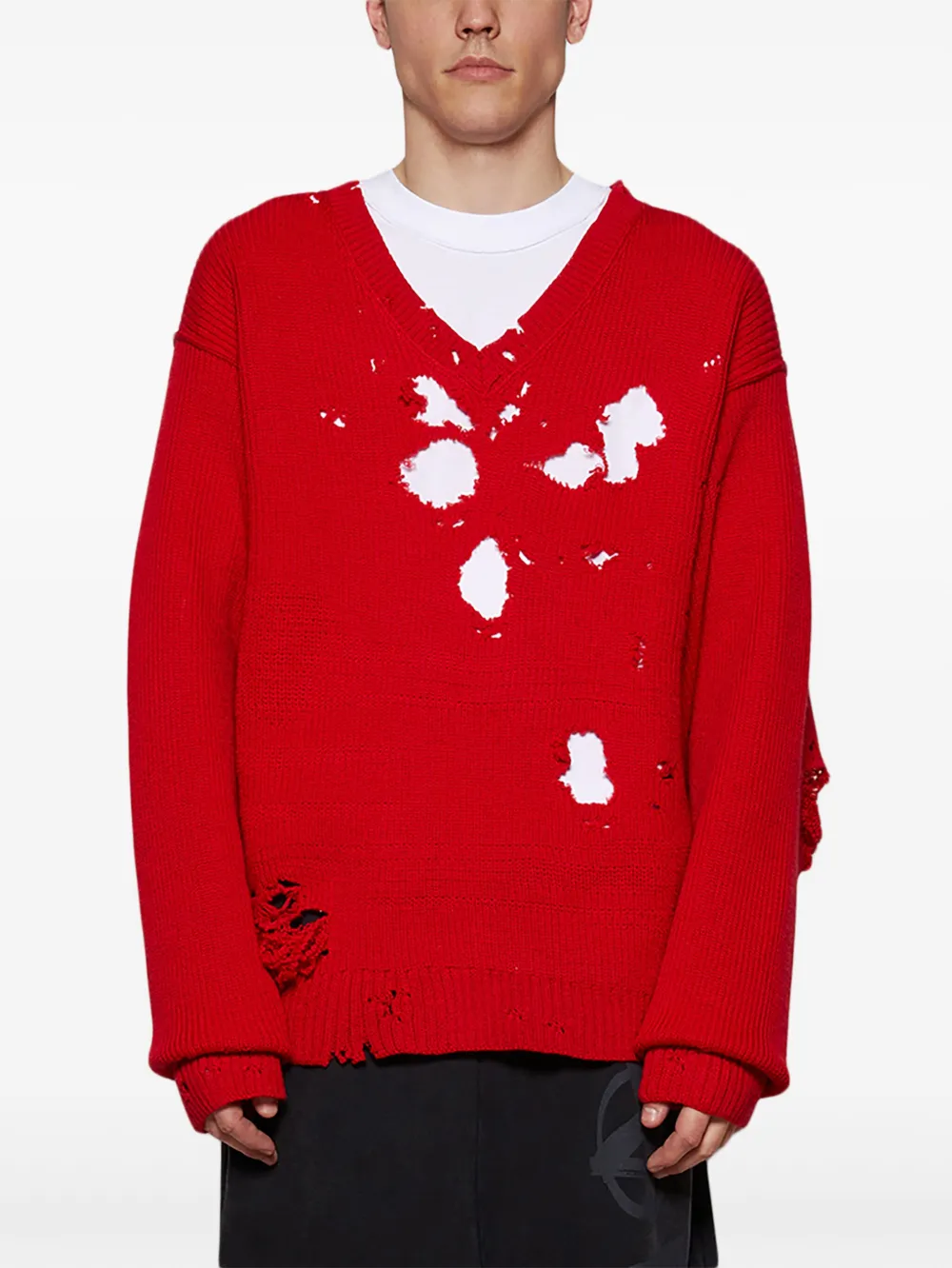 VETEMENTS Destroyed trui Rood