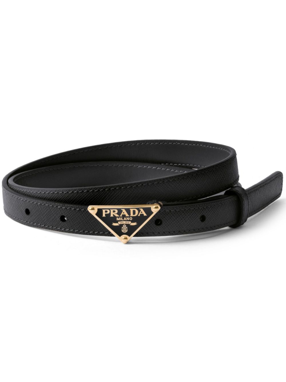 Saffiano-leather belt