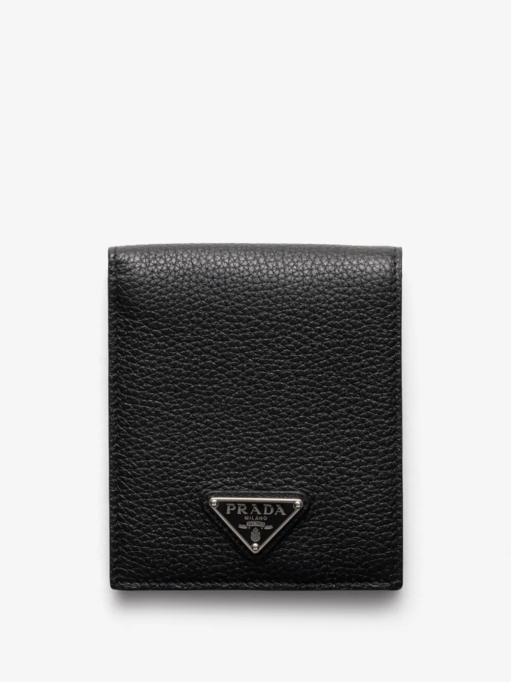 Prada محفظة بشعار مثلث بطلاء لامع | أسود | Image 1