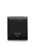 Prada enamel triangle-logo wallet - Black