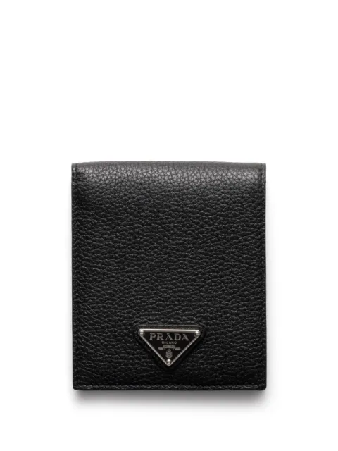 Prada enamel triangle-logo wallet 