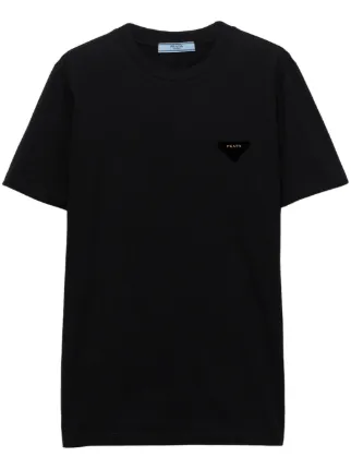 Prada triangle-logo T-shirt | Black | FARFETCH GR