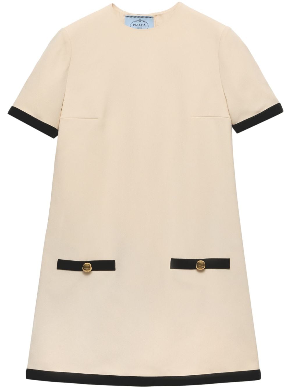 Shop Prada Sablé Mini Dress In 中性色