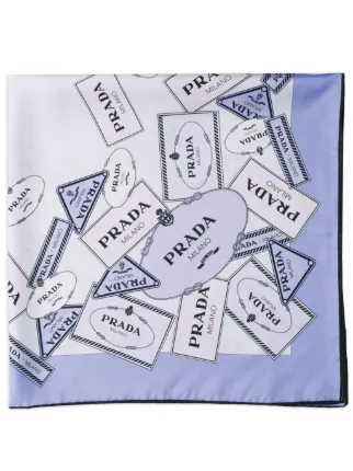 【送料関税込み】PRADA Silk scarf Blue Prada Silk Scarf | Blue | FARFETCH