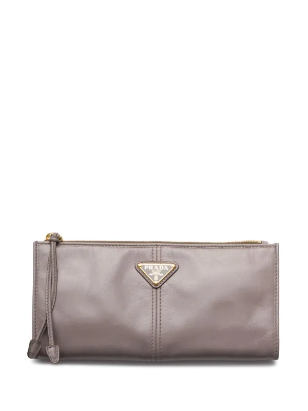 Prada レザーポーチ | ピンク | FARFETCH JP