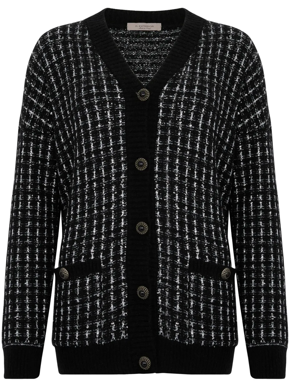 D.Exterior Gebreid vest Zwart