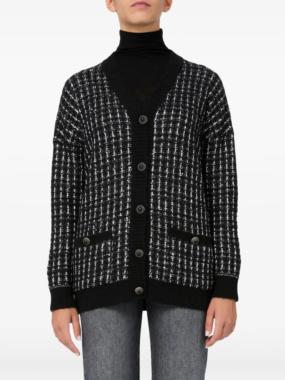 D.Exterior Gebreid vest - Zwart