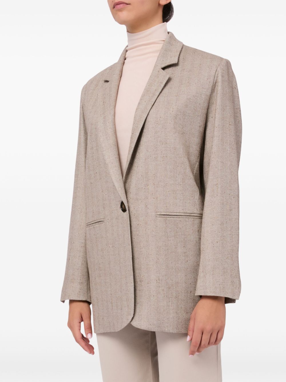 D.Exterior Blazer met visgraatpatroon - Beige