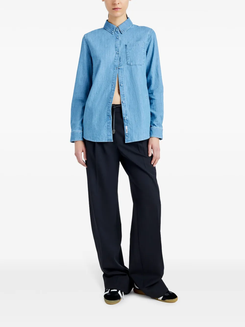 Proenza Schouler Francis denim blouse - Blauw