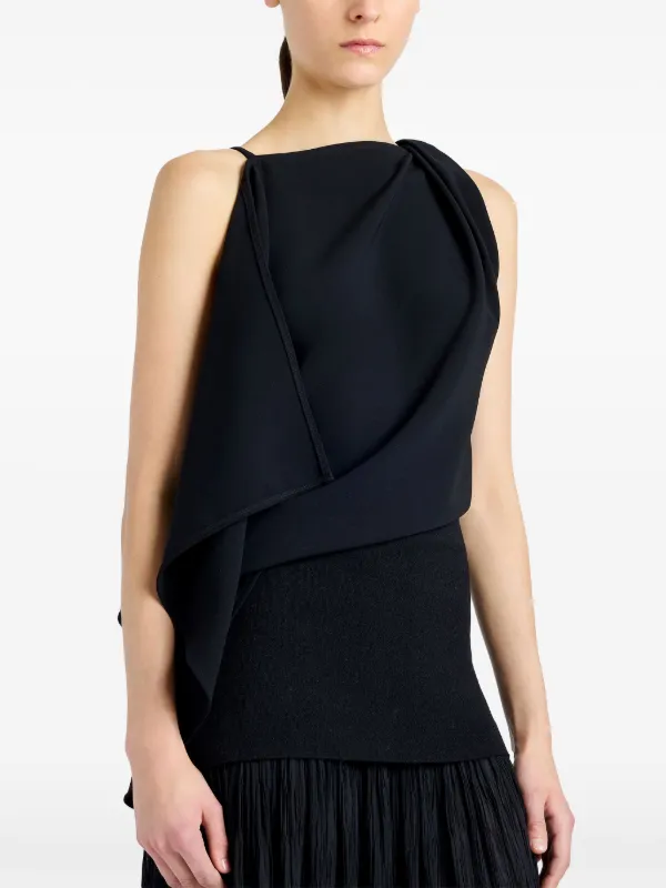 PROENZA SCHOULER 売れ筋商品|||プロエンザショラー Tシャツ トップス レディース Tops Black Proenza Schouler Alexis Top in Matte Double Crepe - Black