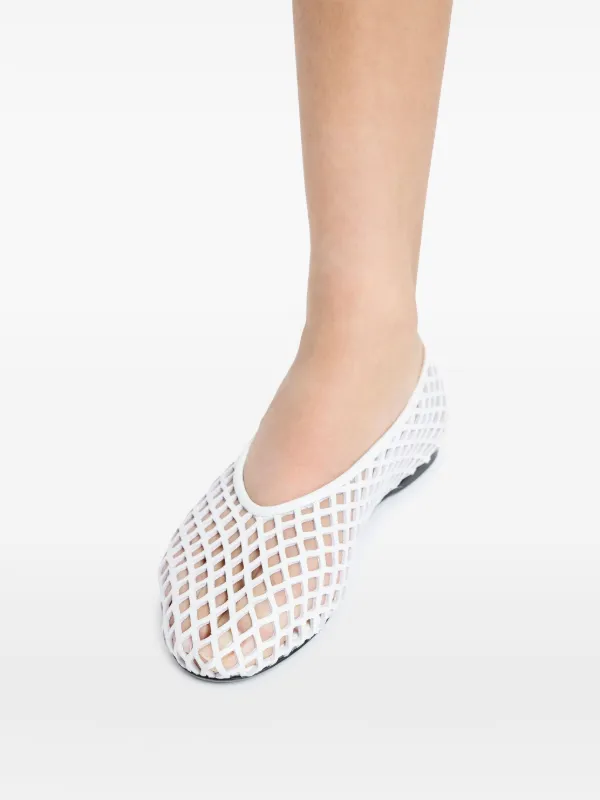 Proenza Schouler Tee Perforated Ballerina Shoes | White | FARFETCH
