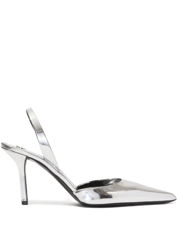 Proenza Schouler Slash Slingback Pumps in Silver