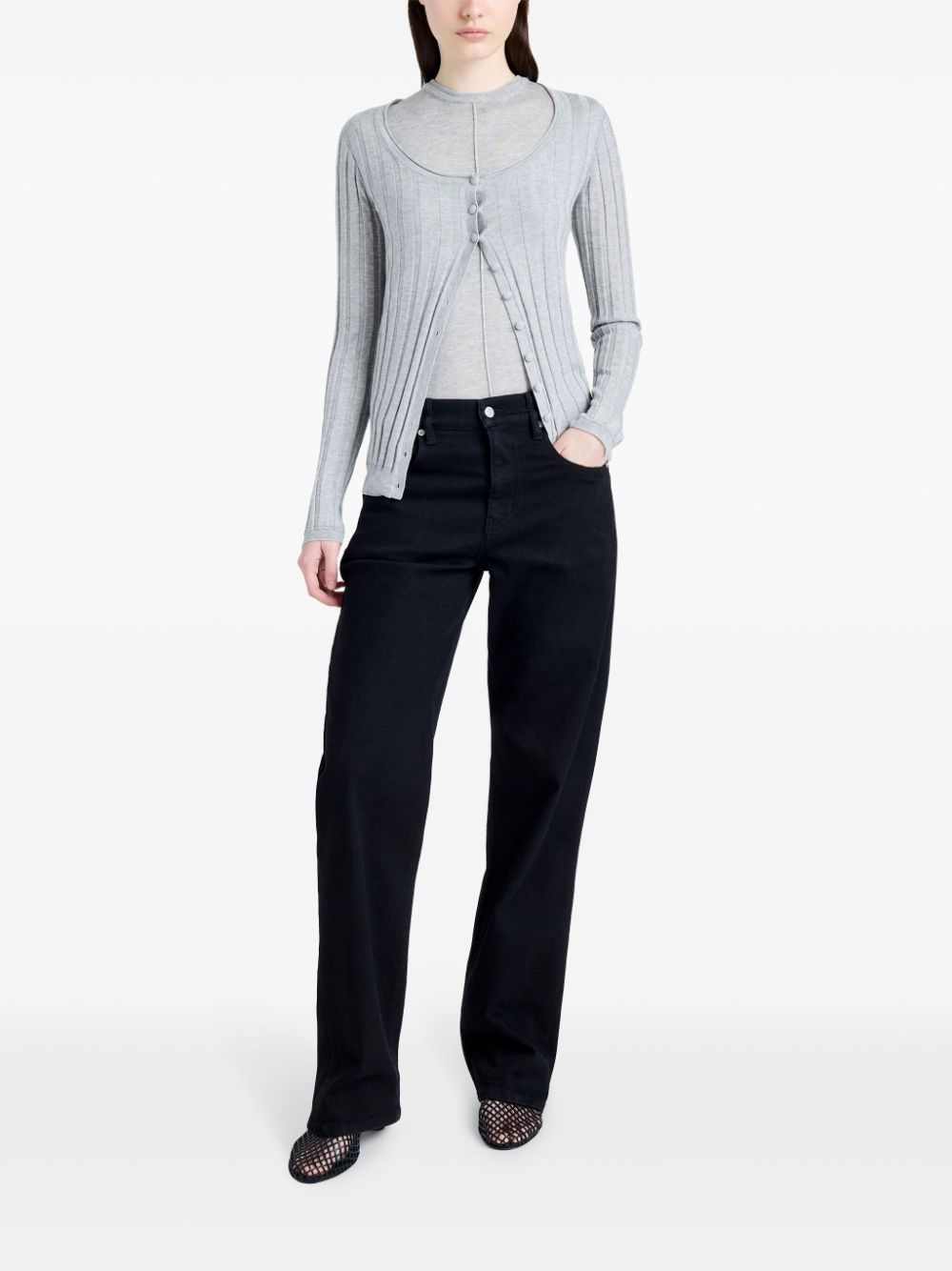 Shop Proenza Schouler White Label Hattie Cardigan In Grey