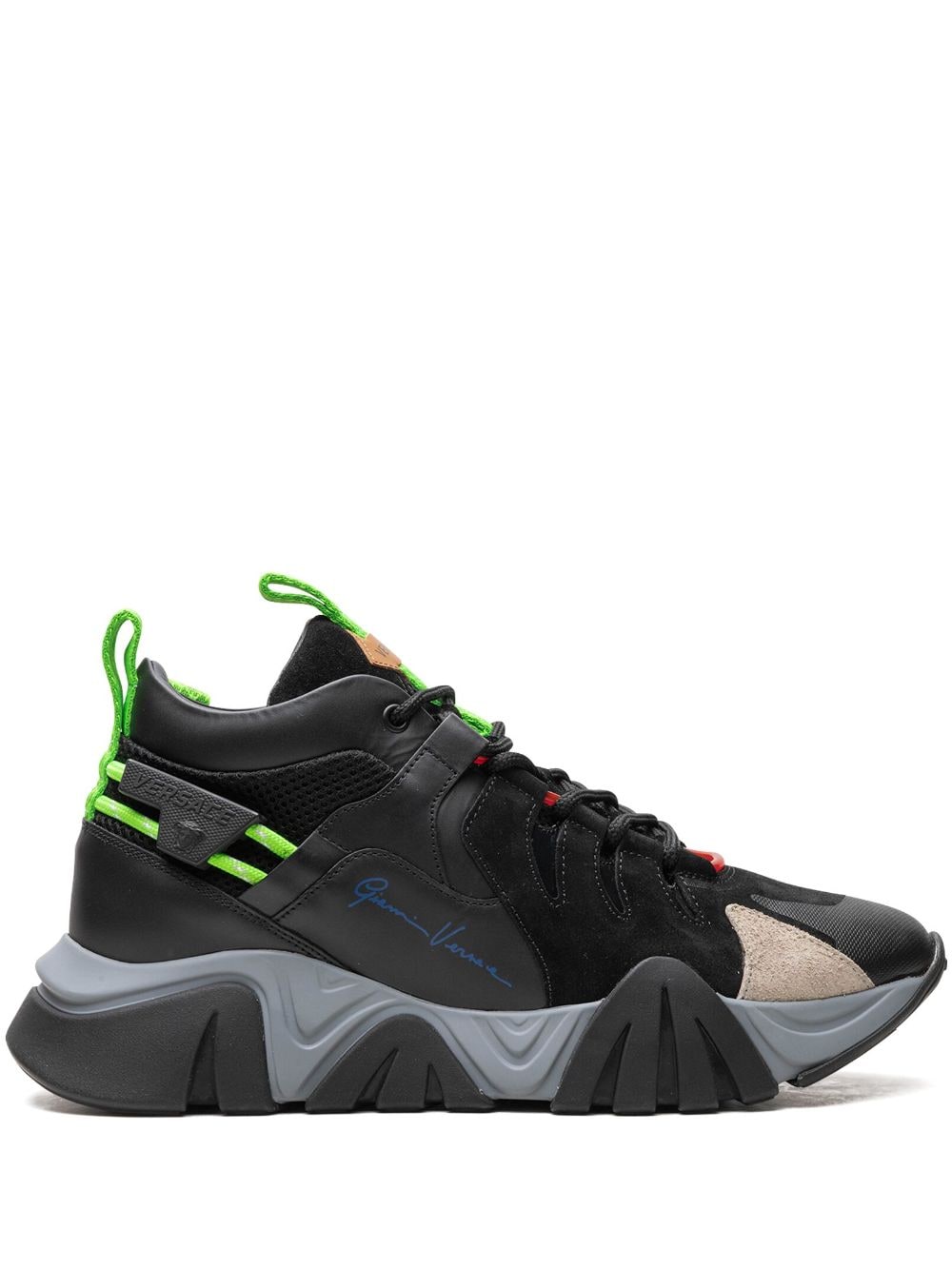 Versace Squalo "Black Fluorescent Green" sneakers