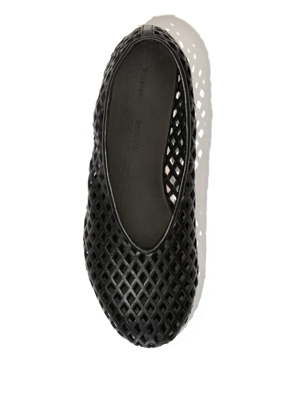Proenza Schouler Tee Perforated Ballerina Shoes | Black | FARFETCH