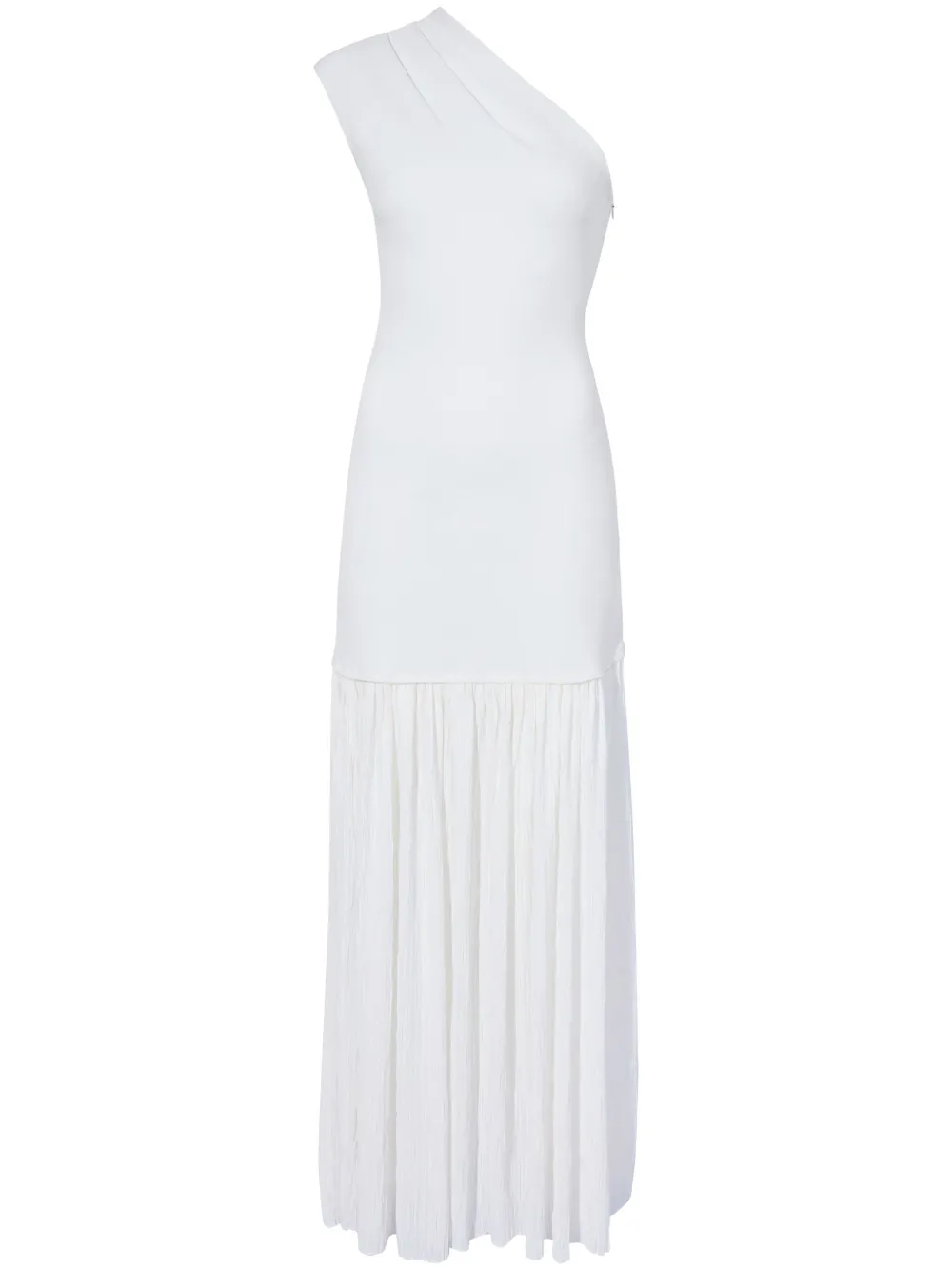 Proenza Schouler Cora Pleated Crepe Chiffon Long Dress In Ivory