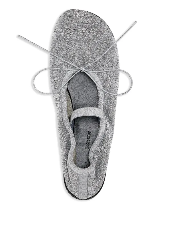 Proenza Schouler Glove Glitter Ballet Flats | Silver | FARFETCH JO