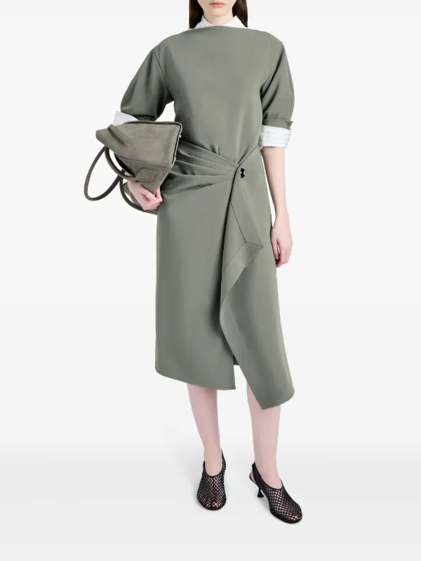 navy blue dress for baby girl Proenza Schouler Delilah Wool Jersey Midi Dress - Grey main image 0