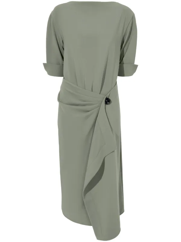 green emerald velvet dress Proenza Schouler White Label Noelani Dress