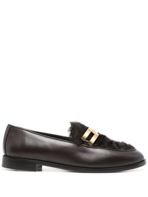 Aquazzura shearling-trim loafers Women