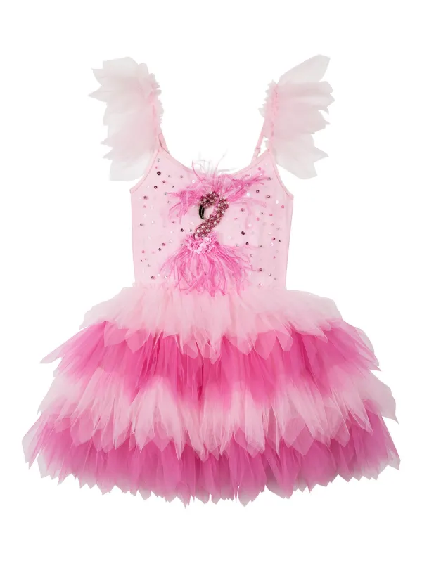 Bella Pink Flamingo Tutu Dress | Tutu du Monde Candy Floss Mix / 8-9 Years / Shell: (Knitted Fabric 100% Cotton, Net Fabric 100% Nylon) Lining: (Woven