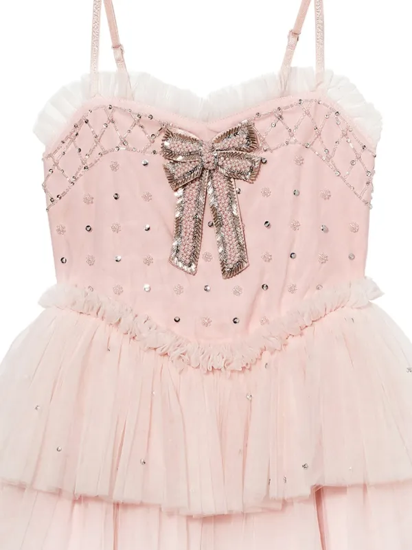 open lace back dress Kids little girls Ballerina Princess Bow Tutu Dress