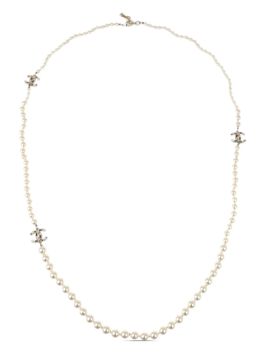 CHANEL Pre-Owned 2015 faux-pearl necklace | Gold | Image 1