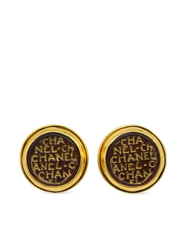 CHANEL Pre-Owned 1999 ロゴ イヤリング | ゴールドトーン | FARFETCH JP